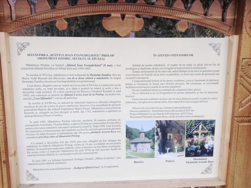 Istoria Mănăstirii Prislop